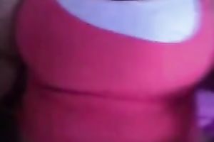 Chubby exotic wench shows her pantoons and fingers her bawdy cleft