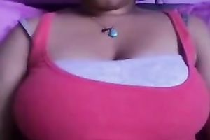 Chubby exotic wench shows her pantoons and fingers her bawdy cleft