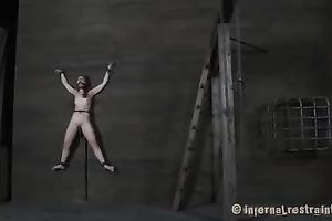 Bounded sweetie with skinny body acquires her cookie fucked with toy