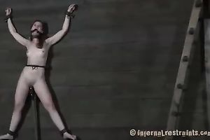 Bounded sweetie with skinny body acquires her cookie fucked with toy