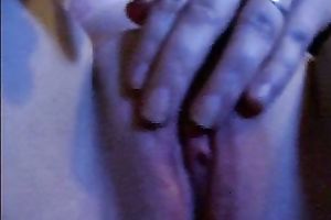 I feel comfortable rubbing my shaved pussy for my online viewers