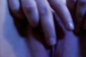 I feel comfortable rubbing my shaved pussy for my online viewers