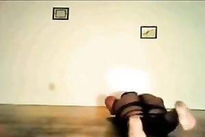 Thick chocolate wazoo in tight torn panties shaking on the floor