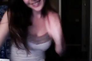 Cute dark brown sweetheart disrobes on web camera teasing me with her curves