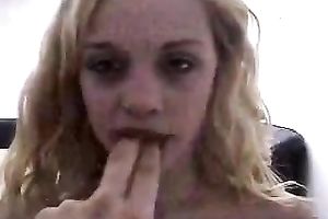 Amateur blond hottie sucks my prick and welcomes it in her butt