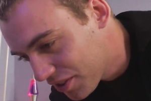 Pigtailed slut shows her cunt to a fellow and lets him eat it