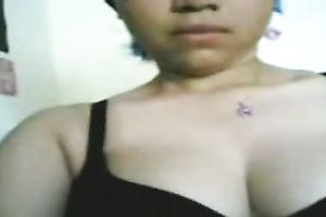 Pussy-fingering webcam movie with a fat Malay sweetheart