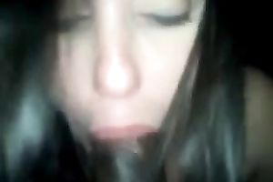 Amazing interracial POV with a dark brown slut engulfing my BBC