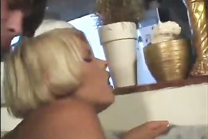 Blonde bitch loved the smack of cum jizzed in her throat
