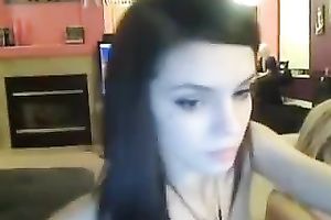 Wonderful chick in fishnet nylons likes masturbating on webcam