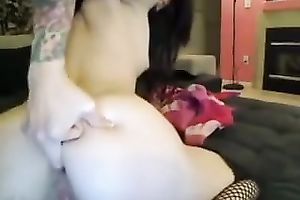 Wonderful chick in fishnet nylons likes masturbating on webcam