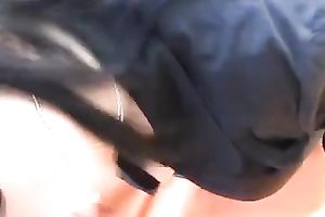 Brunette bitch sucks my 10-Pounder in a park and receives facialed