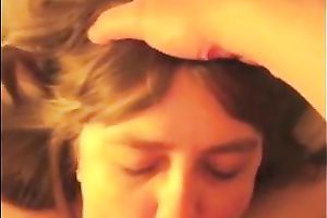 Chubby co-worker sucks my weiner and acquires a facial spunk flow