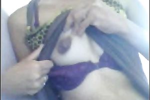 Super lascivious cam model shows her small melons each chance she receives