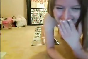 Hot white legal age teenager slut rides a fake penis on livecam and squirts