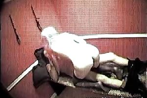 Hidden web camera scene with a harlot engulfing and riding a penis
