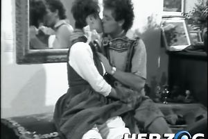 Short-haired slut makes out with a chap and gives him a oral-service