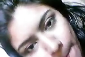 Flirty and lascivious Indian hoochie shows off her saggy milk shakes