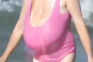 My girlfriend shows off her giant tits each chance this babe receives