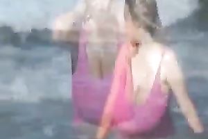 My girlfriend shows off her giant tits each chance this babe receives