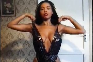 Tempting striptease solo of my torrid ebony girlfriend