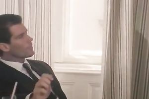 Hot blond secretary gives head to her stylish boss