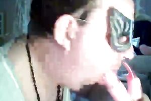 My perverted BF is engulfing my sex toy deepthroat