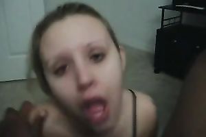 She sucks my dark shlong like insane paying particular attention to my balls