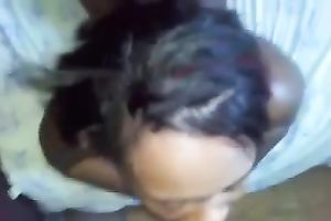 My excited swarthy girlfriend sucks my rigid jock dry