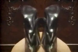 Scorching golden-haired chick in nylons her her holes punished