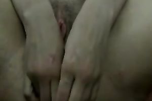 Nasty and filthy shaved twat of my aged horny white wife taped during masturbation