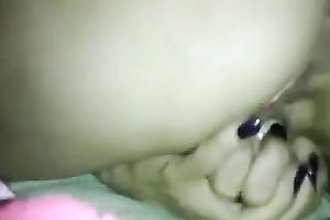 My chunky slutty wife enjoys pounding her fur pie with a dildo