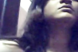Webcam solo act with Indian legal age teenager fingering her bawdy cleft