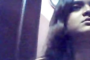Webcam solo act with Indian legal age teenager fingering her bawdy cleft