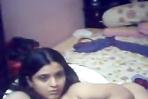 Webcam solo act with Indian legal age teenager fingering her bawdy cleft