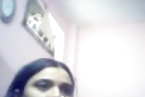 Webcam solo act with Indian legal age teenager fingering her bawdy cleft