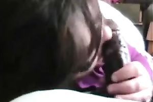 White aged big beautiful woman bitch gives me blow job because I am dark