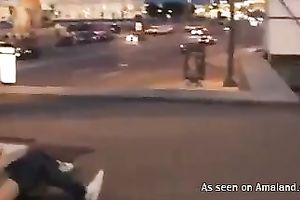 This concupiscent honey is an exhibitionist and that babe is getting freaky in public