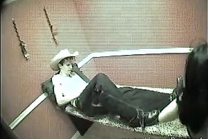 Petite brunette hair whore shows her blowjob skills to a nerdy fellow