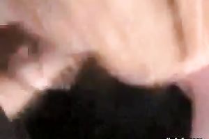 Horny and lewd blondie slut sucks the rod in her abode