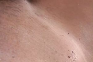 Blindfolded spouse is munching my bald cum-hole on POV clip