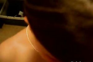 Lewd legal age teenager milks a 10-Pounder dry on her face in the bathroom