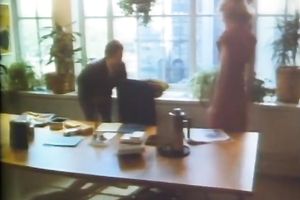 Gorgeous blondie seduces her boss and copulates on copy machine