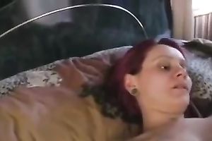 Red-haired wench receives her snatch eaten and fucked in missionary position