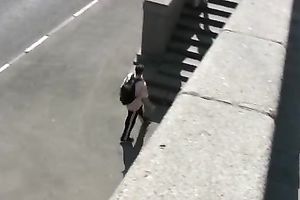Outdoor public pissing scene with perverted blond Irina