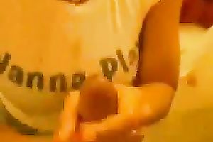 She closes her eyes and frowns when I semen all over her face