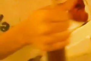 She closes her eyes and frowns when I semen all over her face