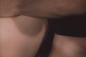 Petite brunette hair acquires drilled my masked chaps in retro movie scene