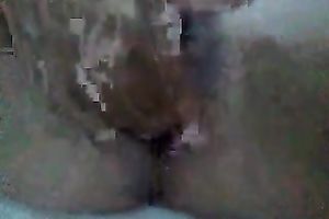 My salacious ex Gf entertains herself by fingering her bald vag