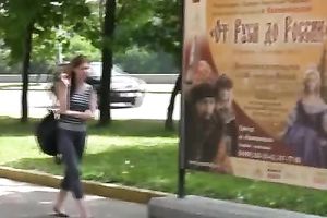 Beautiful dilettante redhead dirty slut wife pisses in her panties